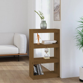 Book Cabinet Honey Brown Solid Pine Wood 23.6 x 11.8 x ...