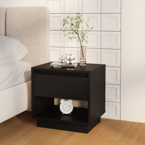 Bedside Cabinet Black Engineered wood