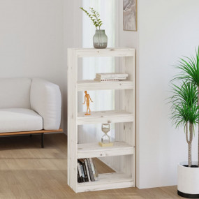 Book Cabinet White Solid Pine Wood Medium Book Cabinet