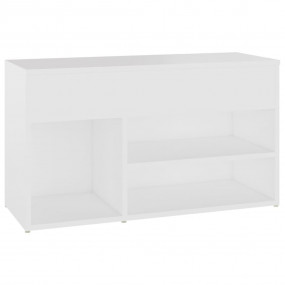 Shoe Bench White Engineered Wood Shoe Bench Rectangular...