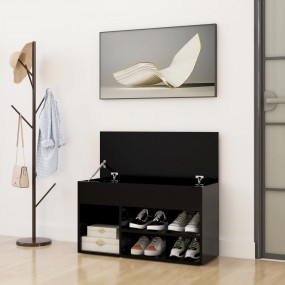 Shoe Bench Black Engineered wood 31.5 x 11.8 x 17.7 in