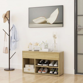 Shoe Bench Sonoma oak Engineered wood Medium Shoe Stora...