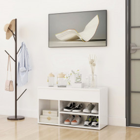 Shoe Bench High gloss white Engineered wood Medium