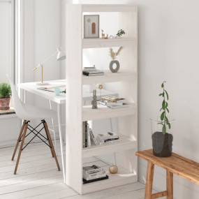 Book Cabinet White Solid pinewood Medium Book Cabinet