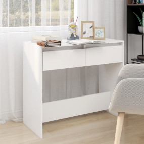 Console Table White Engineered wood 35 in x 16.1 in x 3...
