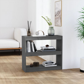 Book Cabinet Grey Solid pine wood Medium Book Cabinet
