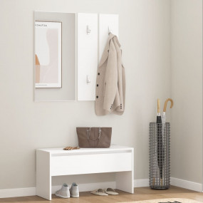 Hallway Furniture Set White Engineered wood, acrylic Me...