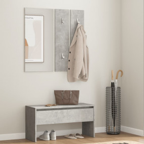 Hallway Furniture Set Concrete gray Engineered wood, ac...