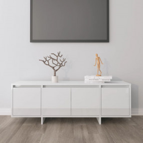 TV Cabinet High gloss white Engineered wood Sleek TV Ca...
