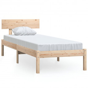 Bed Frame Natural Wood Solid Pine Wood Twin Durable Bed...