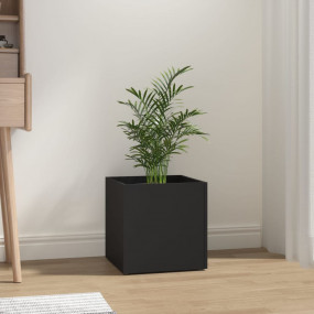 Planter Box Black Engineered Wood 15.7x15.7x15.7 in Squ...