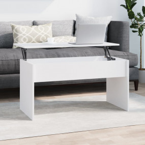 Coffee Table White Engineered wood Medium-sized