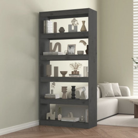 Book Cabinet Grey Solid pine wood Book Cabinet Rectangu...