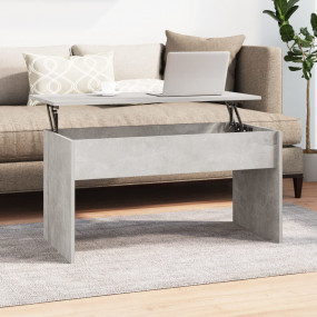 Coffee Table Concrete Grey Engineered Wood Medium