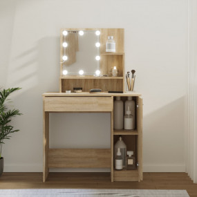 Dressing Table Sonoma oak Engineered wood, acrylic Dres...