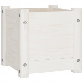 Planter White Solid pinewood 12x12x12 in Planters Plant...
