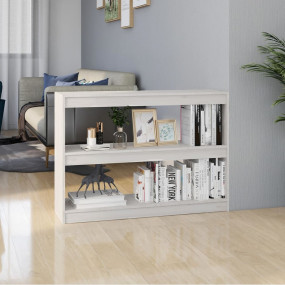Book Cabinet Room Divider White Solid Pine Wood Book Ca...