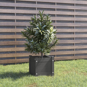 Planter Gray Solid Pinewood Small Planters Planter Squa...