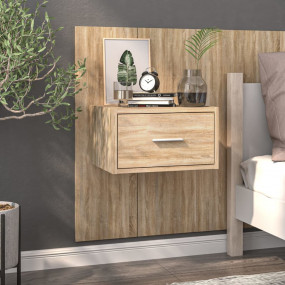 Wall-mounted Bedside Cabinet Sonoma Oak Engineered Wood...