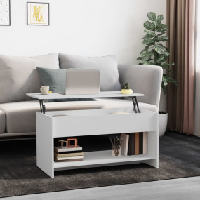 Coffee Table White Engineered Wood Medium Coffee Table
