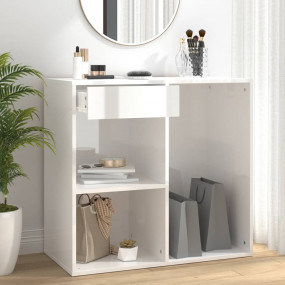 Cosmetic Cabinet High gloss white Engineered wood 31.5x...