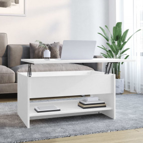 Coffee Table White Engineered wood Moderate Adjustable ...