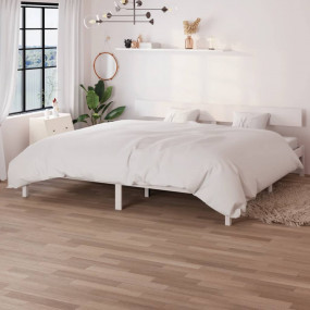 Bed Frame White Solid pine wood Super King Durable Bed ...