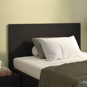 Bed Headboard Black Engineered wood 47.2x0.6x31.5 in
