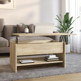 Coffee Table Sonoma Oak Engineered Wood Adjustable Armr...