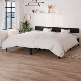 Bed Frame Black Solid pinewood Super King Sturdy Bed Fr...
