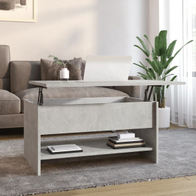 Coffee Table Concrete Grey Engineered Wood Medium Coffe...