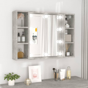 Mirror Cabinet Concrete Gray Engineered Wood, Acrylic M...