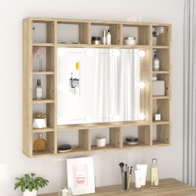 Mirror Cabinet Sonoma Oak Engineered Wood, Glass Medium