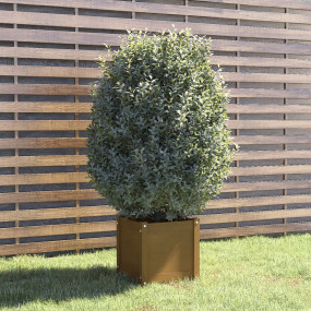Planter Honey brown Solid pinewood 15.7x15.7x15.7 in Pl...