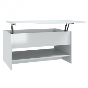 Coffee Table High gloss white Engineered wood 31.5 x 19...