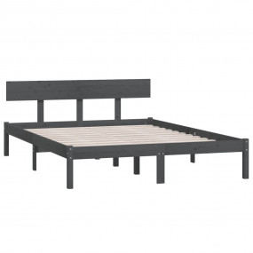 Bed Frame Gray Solid pinewood 79 x 79 in Durable Bed Fr...