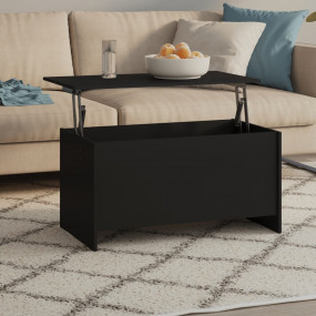 Coffee Table Black Engineered Wood 40.2 x 21.9 x 20.7 i...