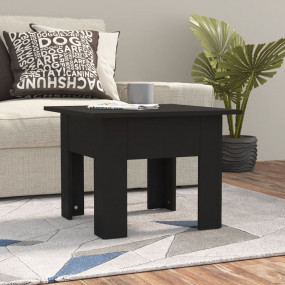 Coffee Table Black Engineered Wood Medium Simple Coffee...