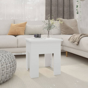 Coffee Table White Engineered Wood Compact Durable Coff...