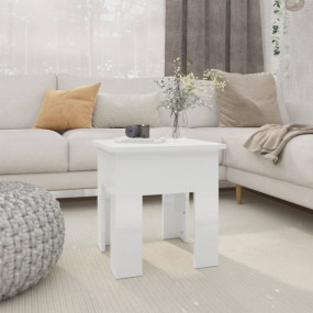 Coffee Table High Gloss White Engineered Wood Modern Co...