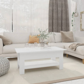 Coffee Table White Engineered wood Storage Coffee Table