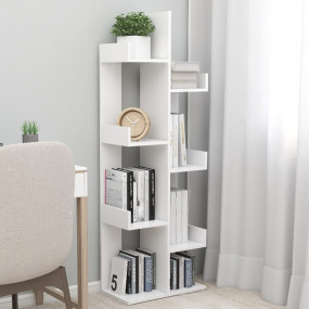 Book Cabinet White Engineered Wood Compact Book Cabinet