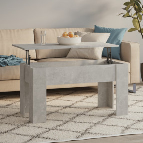 Coffee Table Concrete gray Engineered wood Medium Slidi...