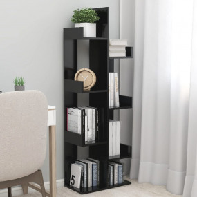 Book Cabinet Black Engineered wood Height of 55.1 in Bo...