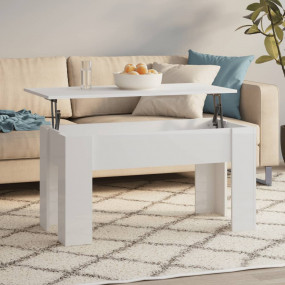 Coffee Table High gloss white Engineered wood Medium Co...