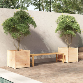 Garden Planter Set of 2 Pine Solid pinewood Large Durab...