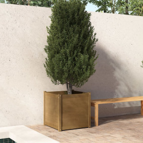 Garden Planter Honey brown Solid pine wood Large Durabl...