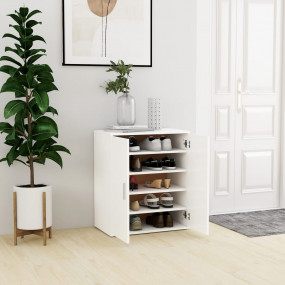 Shoe Cabinet White Engineered wood Compact Shoe Cabinet