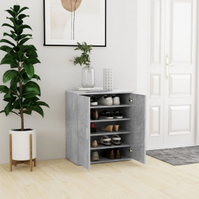 Shoe Cabinet Concrete Grey Engineered Wood Medium Shoe ...