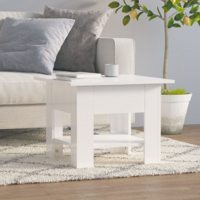 Coffee Table High gloss white Engineered wood Medium Sq...